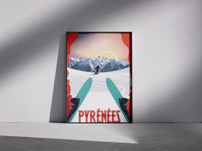 Affiche Ski Pyrénées | Stations Montagne | Pigmentacy