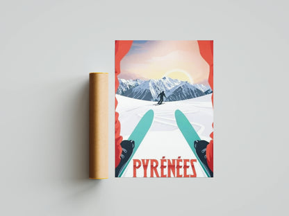 Affiche Ski Pyrénées | Stations Montagne | Pigmentacy