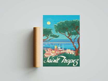 Affiche Saint-Tropez | Côte d'Azur Méditerranée | Pigmentacy